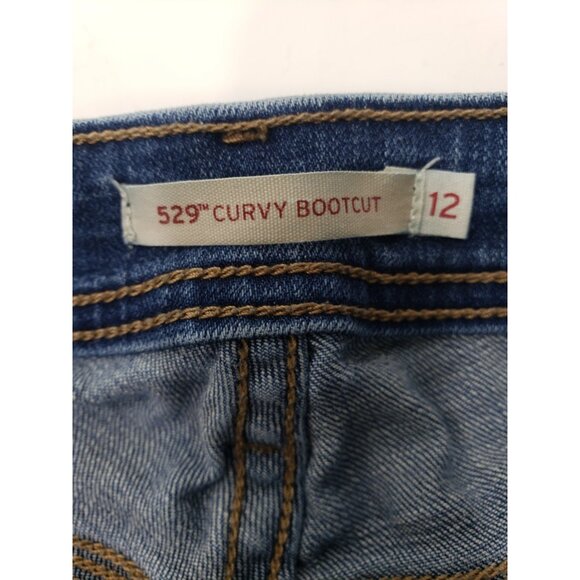 Levi’s Curvy Boot Cut 529 Jeans Size 12 LEVI STRAUSS & Co Medium Wash Pre Owned - Picture 2 of 16